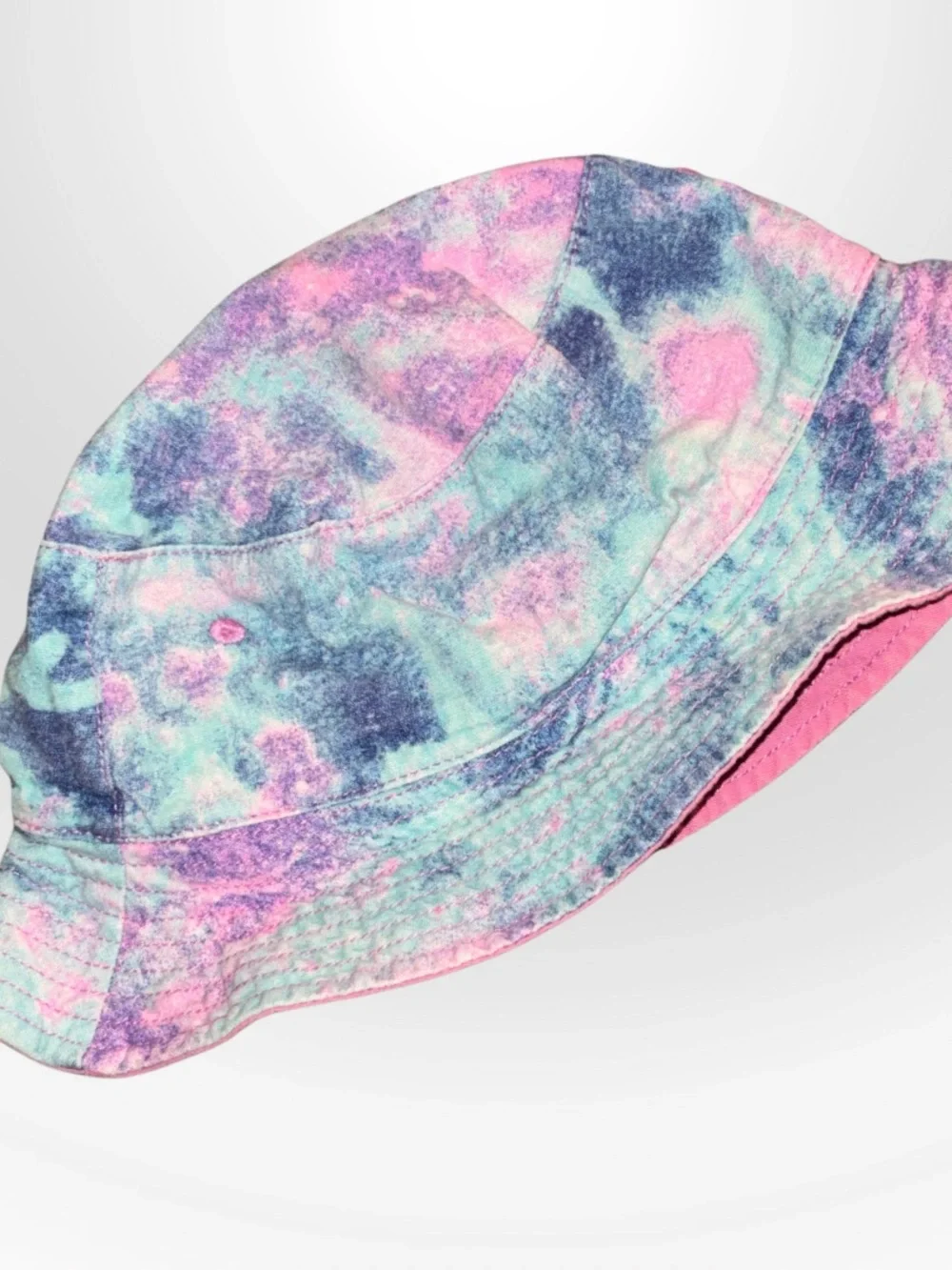 Kids Tie-Dye Pastel Bucket Hat - Blue Pink
